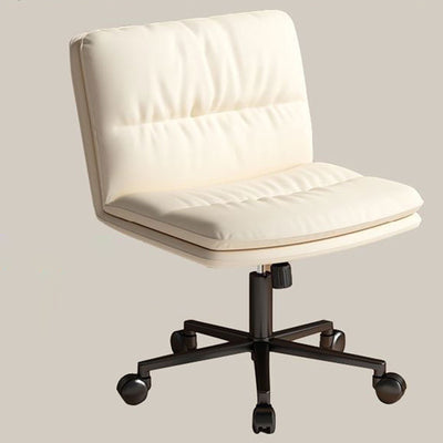 Moderner Mid-Century Faux-Leder gepolsterter Fünfspeichen-Rollenfuß höhenverstellbarer Drehstuhl armlos für das Home Office 