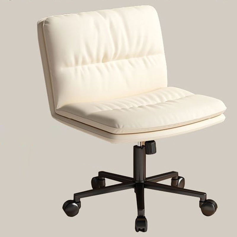 Moderner Mid-Century Faux-Leder gepolsterter Fünfspeichen-Rollenfuß höhenverstellbarer Drehstuhl armlos für das Home Office 