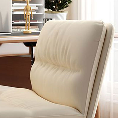 Moderner Mid-Century Faux-Leder gepolsterter Fünfspeichen-Rollenfuß höhenverstellbarer Drehstuhl armlos für das Home Office 