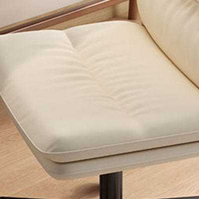 Moderner Mid-Century Faux-Leder gepolsterter Fünfspeichen-Rollenfuß höhenverstellbarer Drehstuhl armlos für das Home Office 