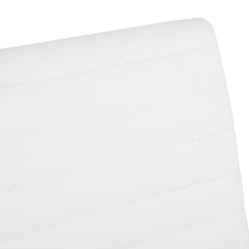 Moderner minimalistischer gerippter PU-Leder-Edelstahl-Barhocker ohne Armlehne mit Fußstütze für das Esszimmer 