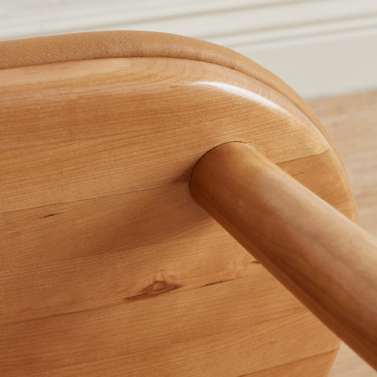 Tabouret de coiffeuse ovale traditionnel en tissu technique français, repose-pieds en bois de cerisier pour chambre 