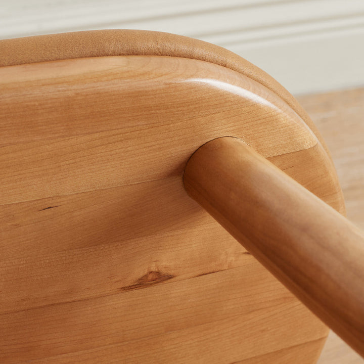 Tabouret de coiffeuse ovale traditionnel en tissu technique français, repose-pieds en bois de cerisier pour chambre 