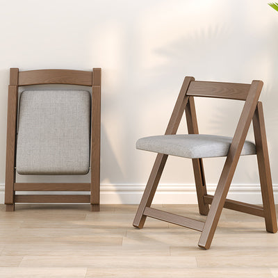 Traditional Vintage Fabric Upholstered Solid Wood Foldable Dining Chair For Living Room