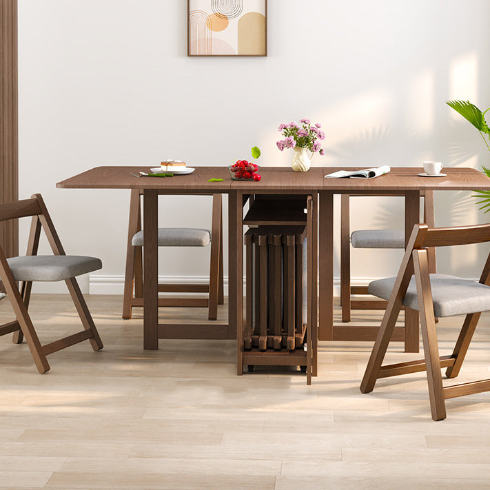 Traditional Vintage Fabric Upholstered Solid Wood Foldable Dining Chair For Living Room