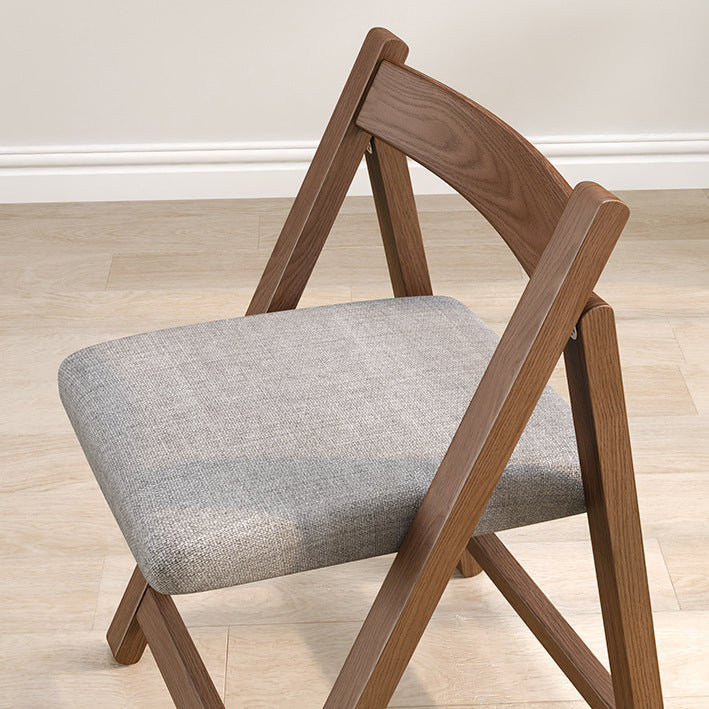 Traditional Vintage Fabric Upholstered Solid Wood Foldable Dining Chair For Living Room