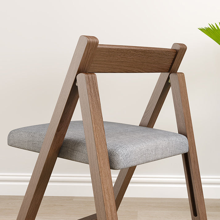 Traditional Vintage Fabric Upholstered Solid Wood Foldable Dining Chair For Living Room