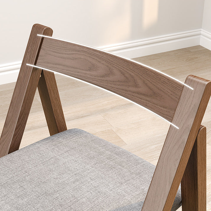 Traditional Vintage Fabric Upholstered Solid Wood Foldable Dining Chair For Living Room