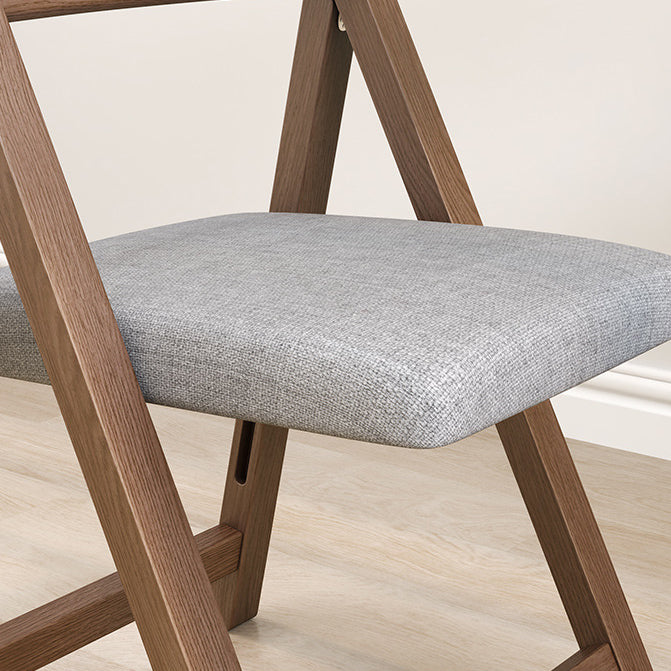Traditional Vintage Fabric Upholstered Solid Wood Foldable Dining Chair For Living Room