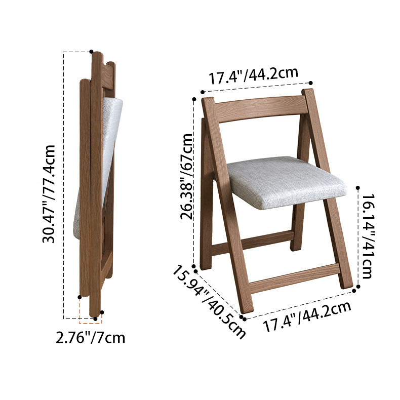 Traditional Vintage Fabric Upholstered Solid Wood Foldable Dining Chair For Living Room