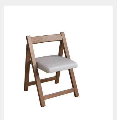Traditional Vintage Fabric Upholstered Solid Wood Foldable Dining Chair For Living Room