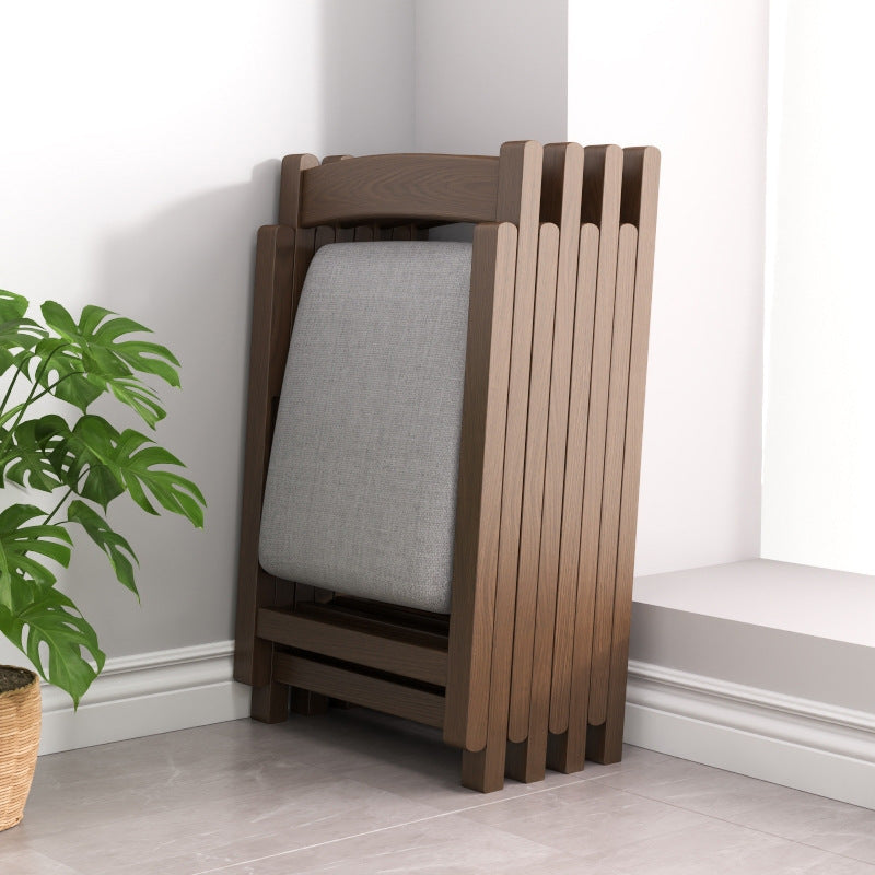 Traditional Vintage Fabric Upholstered Solid Wood Foldable Dining Chair For Living Room