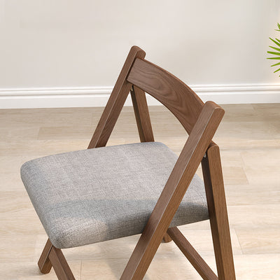 Traditional Vintage Fabric Upholstered Solid Wood Foldable Dining Chair For Living Room