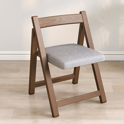 Traditional Vintage Fabric Upholstered Solid Wood Foldable Dining Chair For Living Room