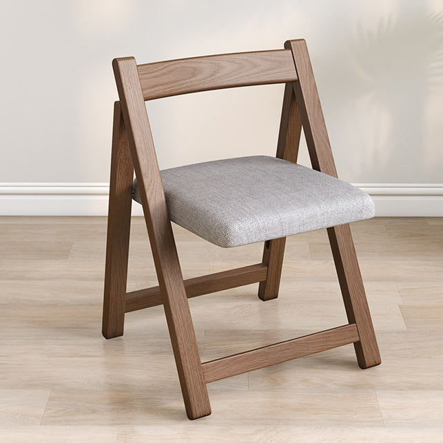 Traditional Vintage Fabric Upholstered Solid Wood Foldable Dining Chair For Living Room