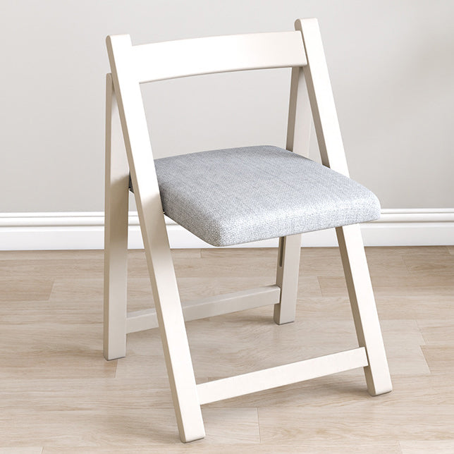 Traditional Vintage Fabric Upholstered Solid Wood Foldable Dining Chair For Living Room