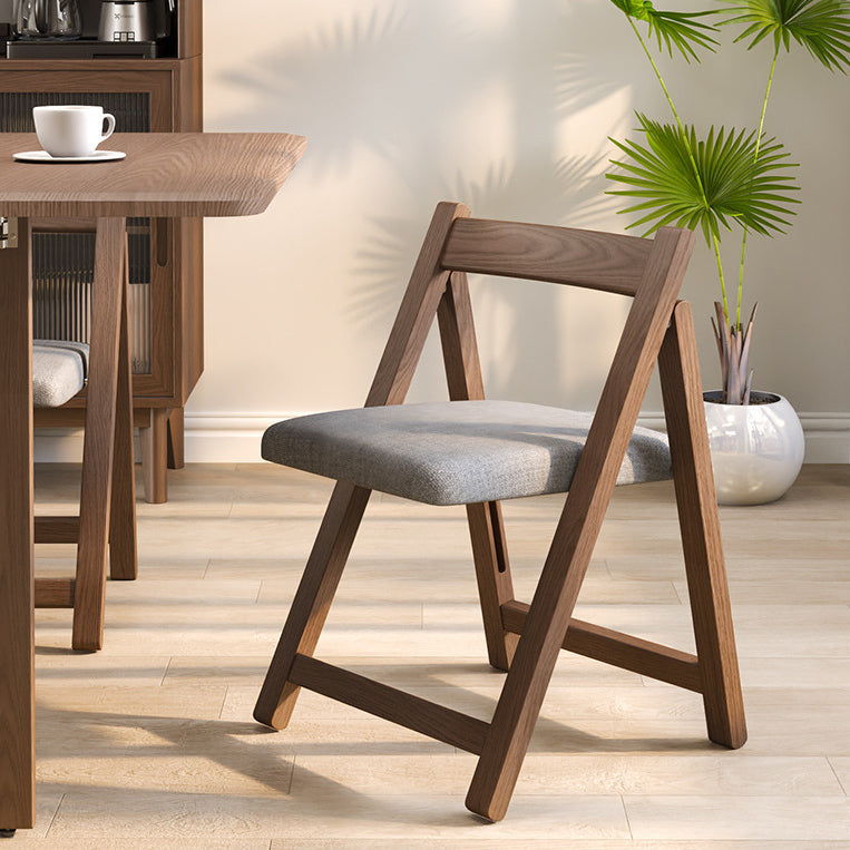 Traditional Vintage Fabric Upholstered Solid Wood Foldable Dining Chair For Living Room