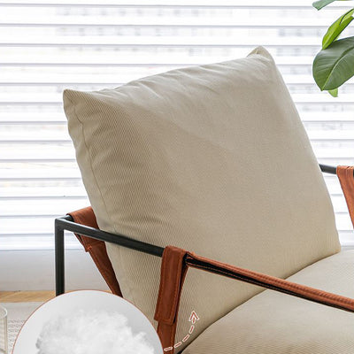 Contemporary Luxury Corduroy Upholstered Metal Accent Chair Armrest For Living Room
