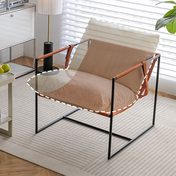 Contemporary Luxury Corduroy Upholstered Metal Accent Chair Armrest For Living Room