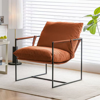 Contemporary Luxury Corduroy Upholstered Metal Accent Chair Armrest For Living Room
