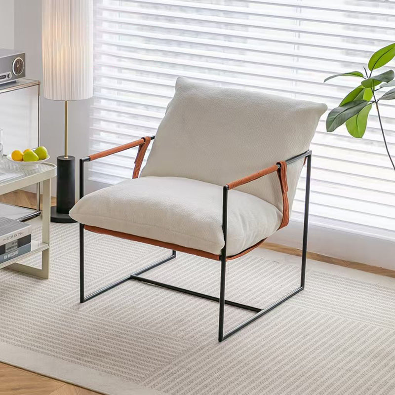 Contemporary Luxury Corduroy Upholstered Metal Accent Chair Armrest For Living Room