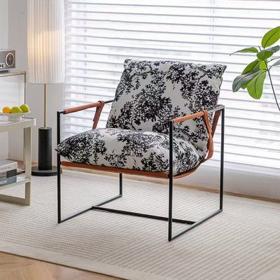 Contemporary Luxury Corduroy Upholstered Metal Accent Chair Armrest For Living Room