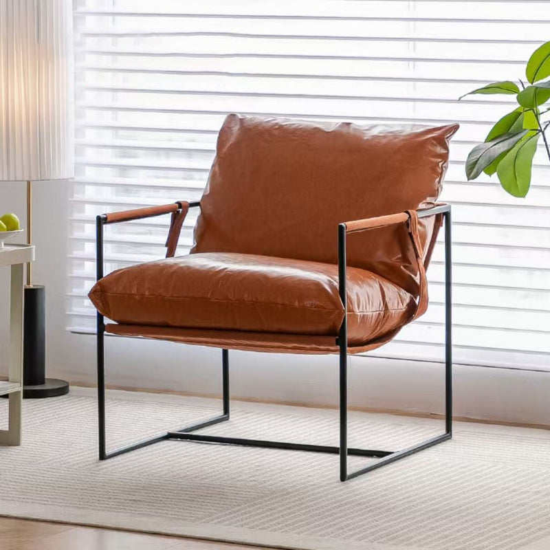 Contemporary Luxury Corduroy Upholstered Metal Accent Chair Armrest For Living Room