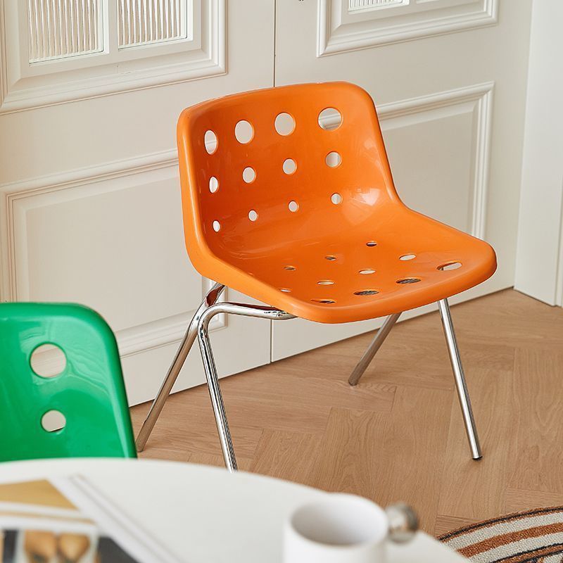 Contemporary Creative Square Cheese Plastic Carbon Steel Dining Chair For Dining Room