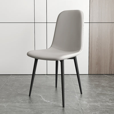Contemporary Luxury Curved Faux Leather Upholstered Carbon Steel Dining Chair For Living Room