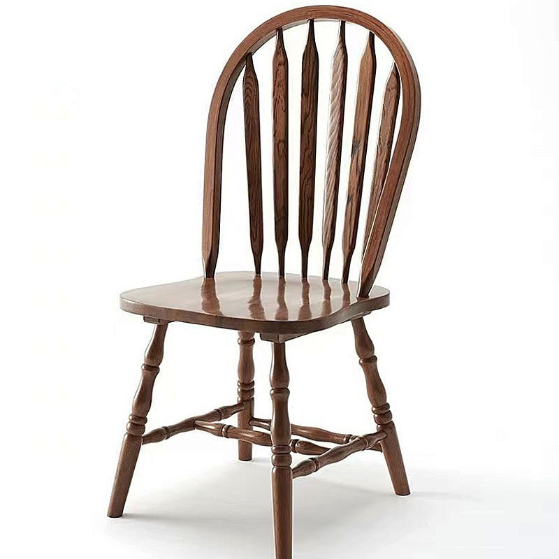 Modern Mid-Century Square Solid Wood Dining Chair Spindle Backrest For Dining Room