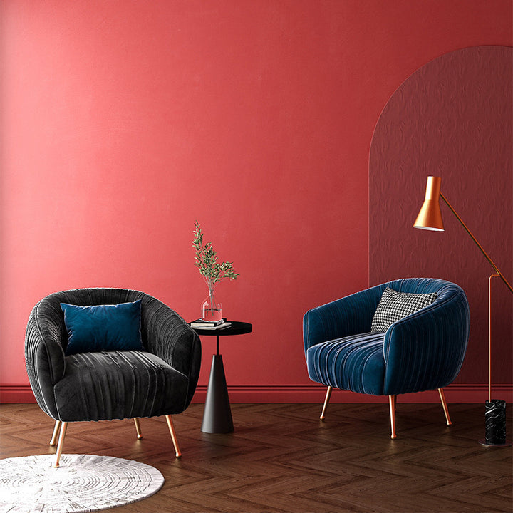 Chaise longue contemporaine scandinave en velours incurvé rembourrée pour salon 