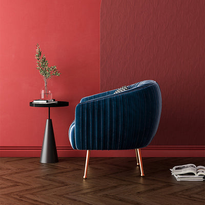 Contemporary Scandinavian Curved Velvet Upholstered Accent Chair Lounge Chair For Living Room