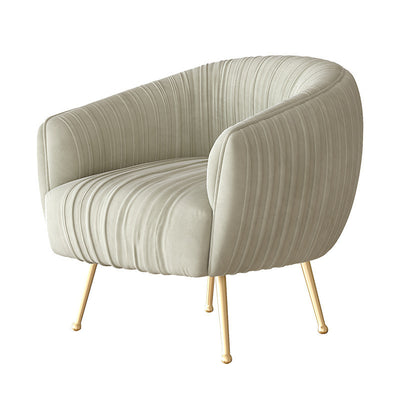 Contemporary Scandinavian Curved Velvet Upholstered Accent Chair Lounge Chair For Living Room