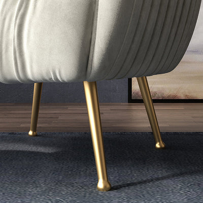 Contemporary Scandinavian Curved Velvet Upholstered Accent Chair Lounge Chair For Living Room