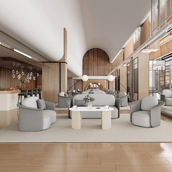 Silla de salón contemporánea escandinava redonda tapizada en tela técnica con respaldo para comedor 