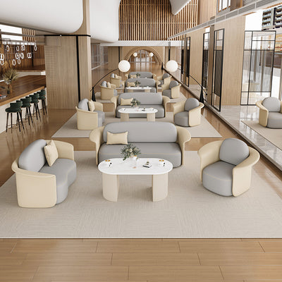 Silla de salón contemporánea escandinava redonda tapizada en tela técnica con respaldo para comedor 