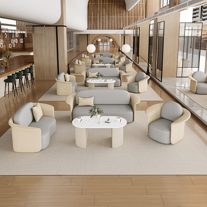 Silla de salón contemporánea escandinava redonda tapizada en tela técnica con respaldo para comedor 