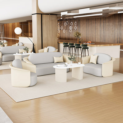 Silla de salón contemporánea escandinava redonda tapizada en tela técnica con respaldo para comedor 