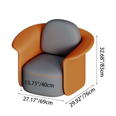 Silla de salón contemporánea escandinava redonda tapizada en tela técnica con respaldo para comedor 