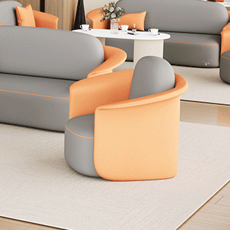 Silla de salón contemporánea escandinava redonda tapizada en tela técnica con respaldo para comedor 