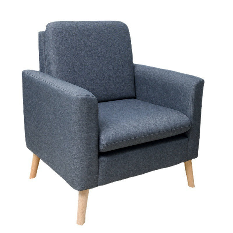 Contemporary Scandinavian Square Fabric Upholstered Wood Accent Chair Sofa Chair Backrest Armrest For Living Room