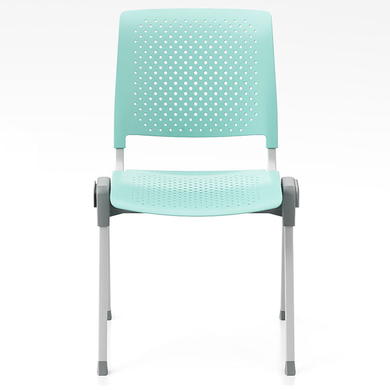Chaise de bureau empilable en plastique creux à pieds en aluminium pour la maison moderne 