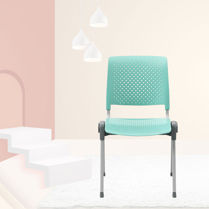 Chaise de bureau empilable en plastique creux à pieds en aluminium pour la maison moderne 