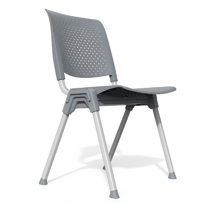 Chaise de bureau empilable en plastique creux à pieds en aluminium pour la maison moderne 
