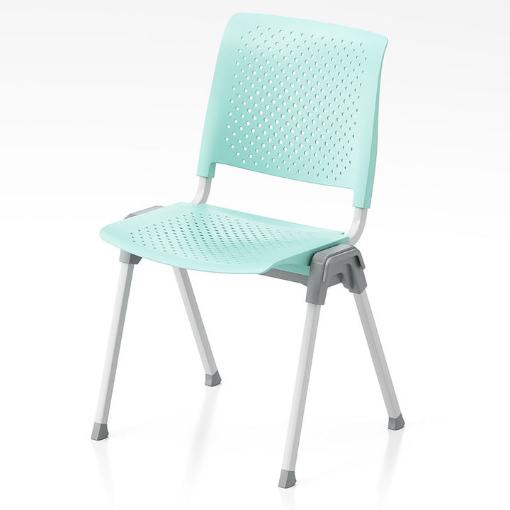 Chaise de bureau empilable en plastique creux à pieds en aluminium pour la maison moderne 