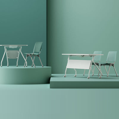Silla de Escritorio Apilable con Patas de Aluminio y Plástico Hueco de Simplicidad Moderna para Oficina en Casa 