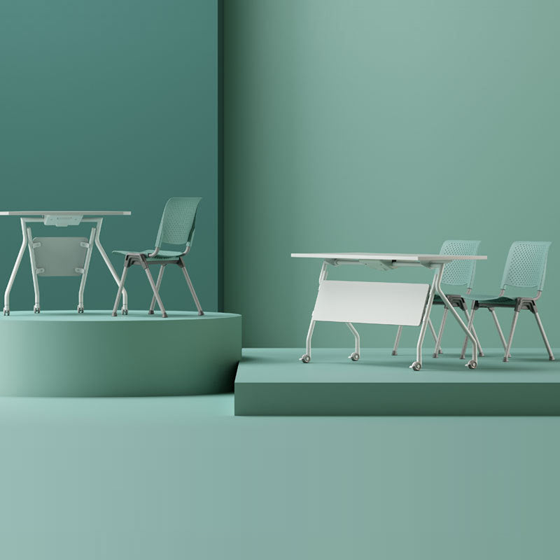 Silla de Escritorio Apilable con Patas de Aluminio y Plástico Hueco de Simplicidad Moderna para Oficina en Casa 