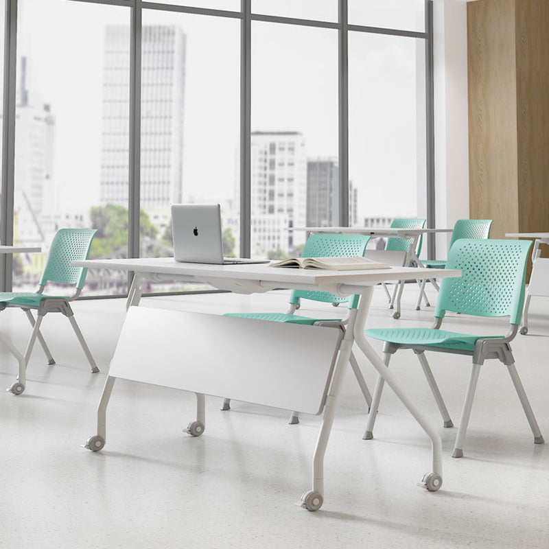 Silla de Escritorio Apilable con Patas de Aluminio y Plástico Hueco de Simplicidad Moderna para Oficina en Casa 