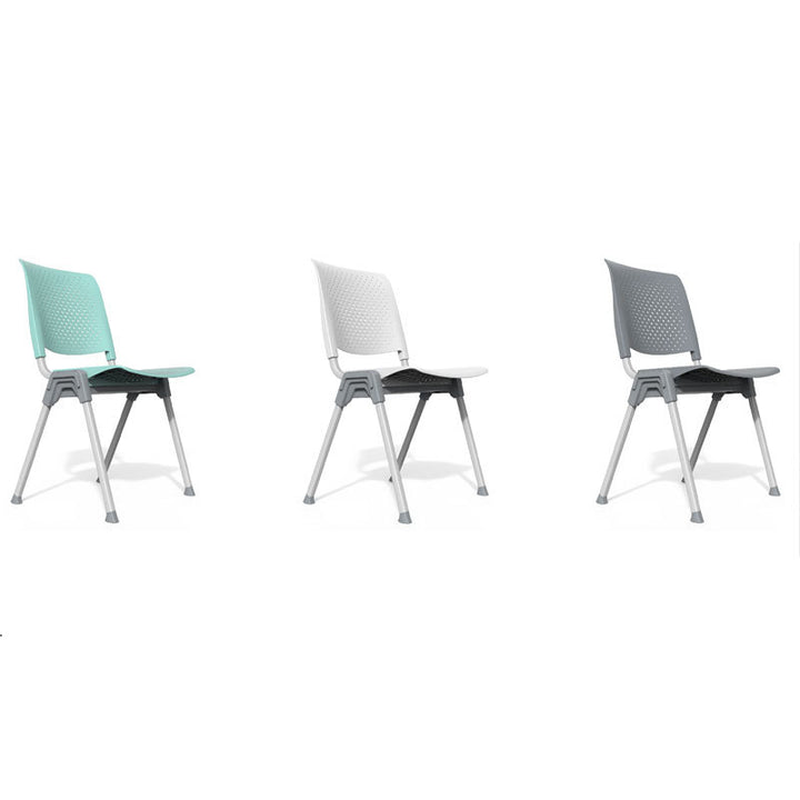 Chaise de bureau empilable en plastique creux à pieds en aluminium pour la maison moderne 