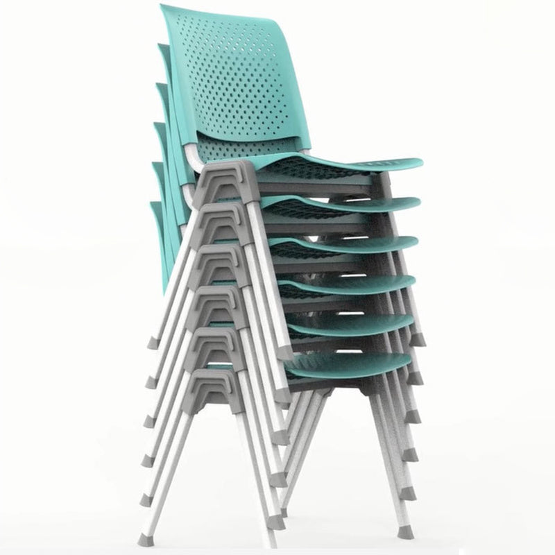 Chaise de bureau empilable en plastique creux à pieds en aluminium pour la maison moderne 